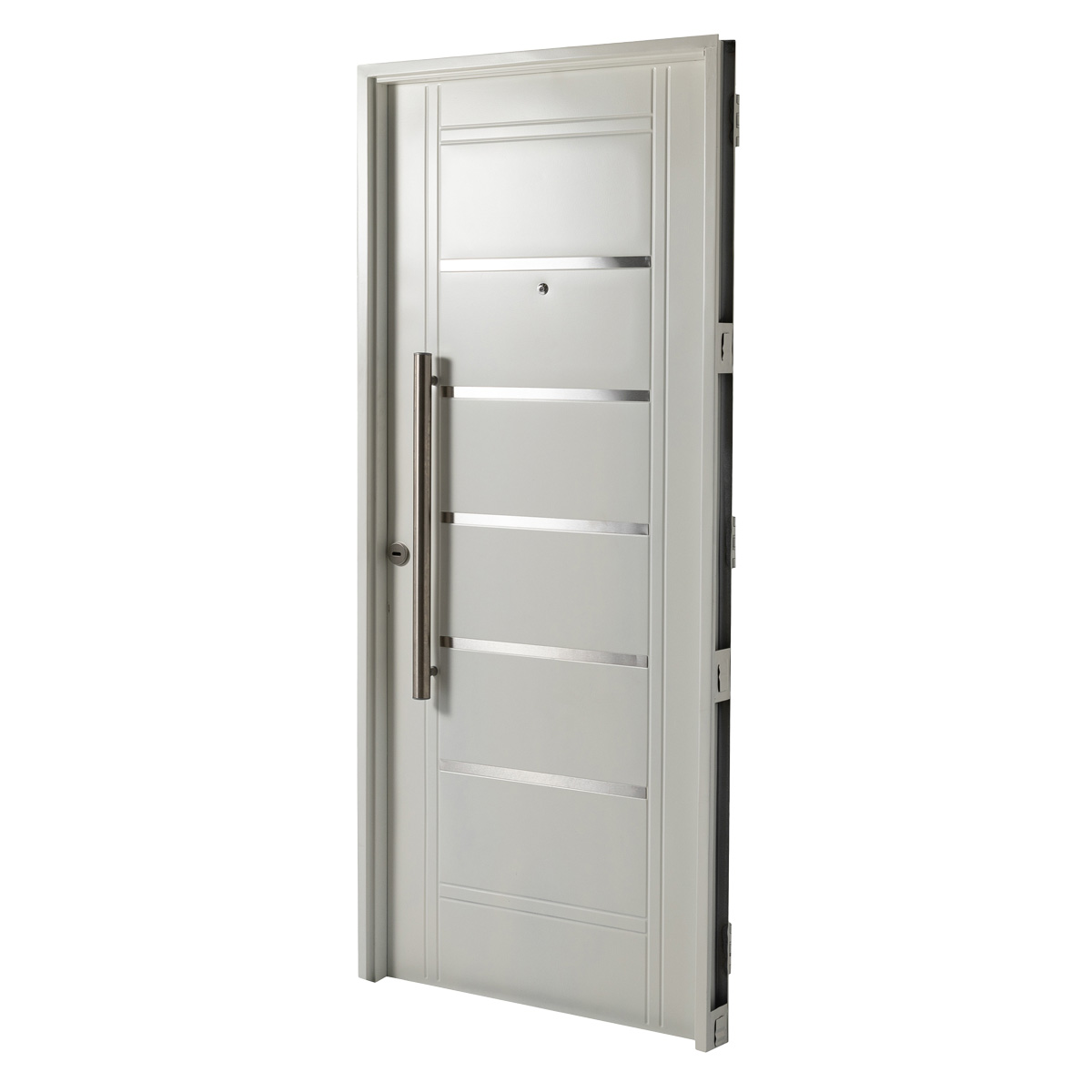 Puerta Chapa Inyectada Doble 80x2 Apliques Y Barral 75cm A