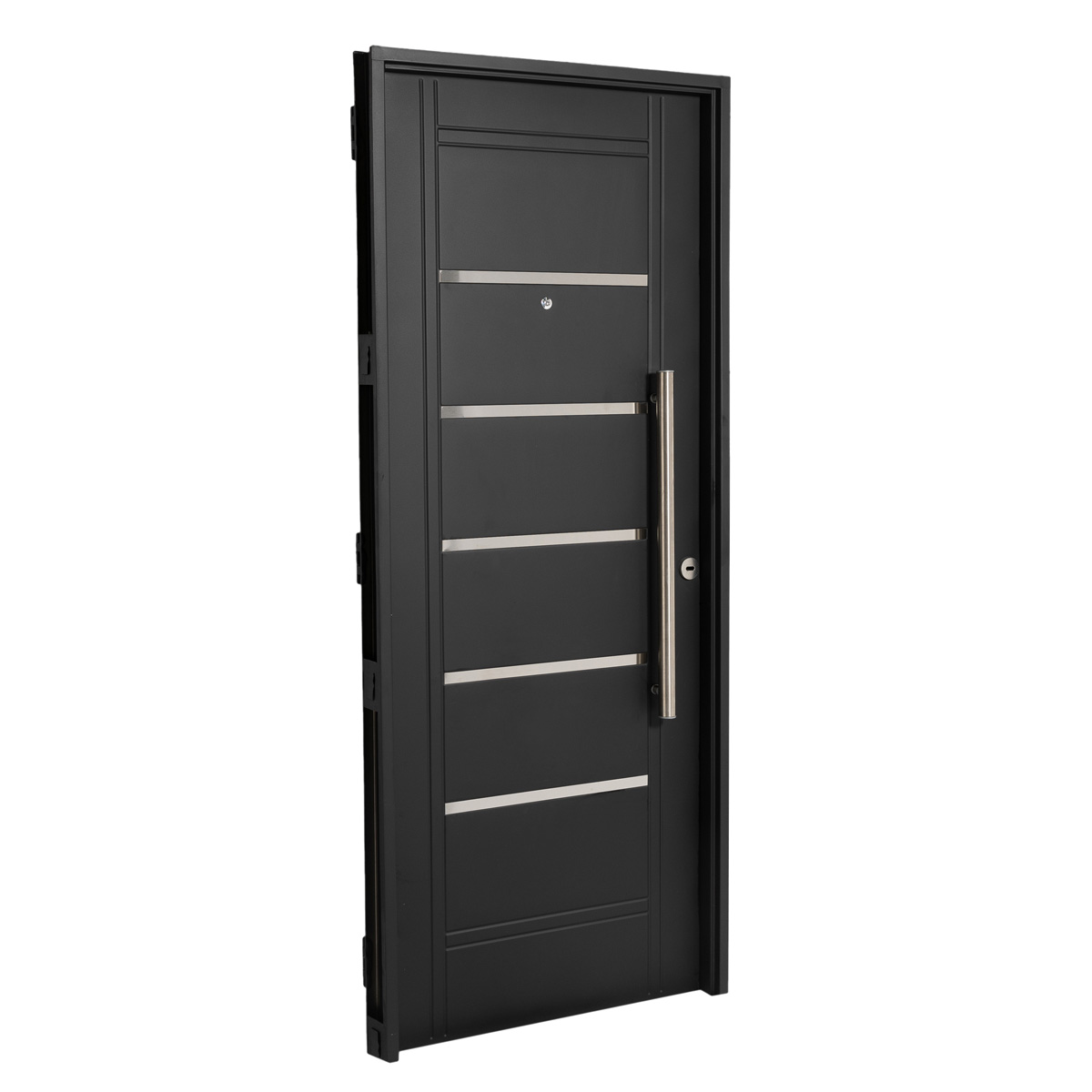 Puerta Chapa Inyectada Doble 80x2 Apliques Y Barral 75cm D