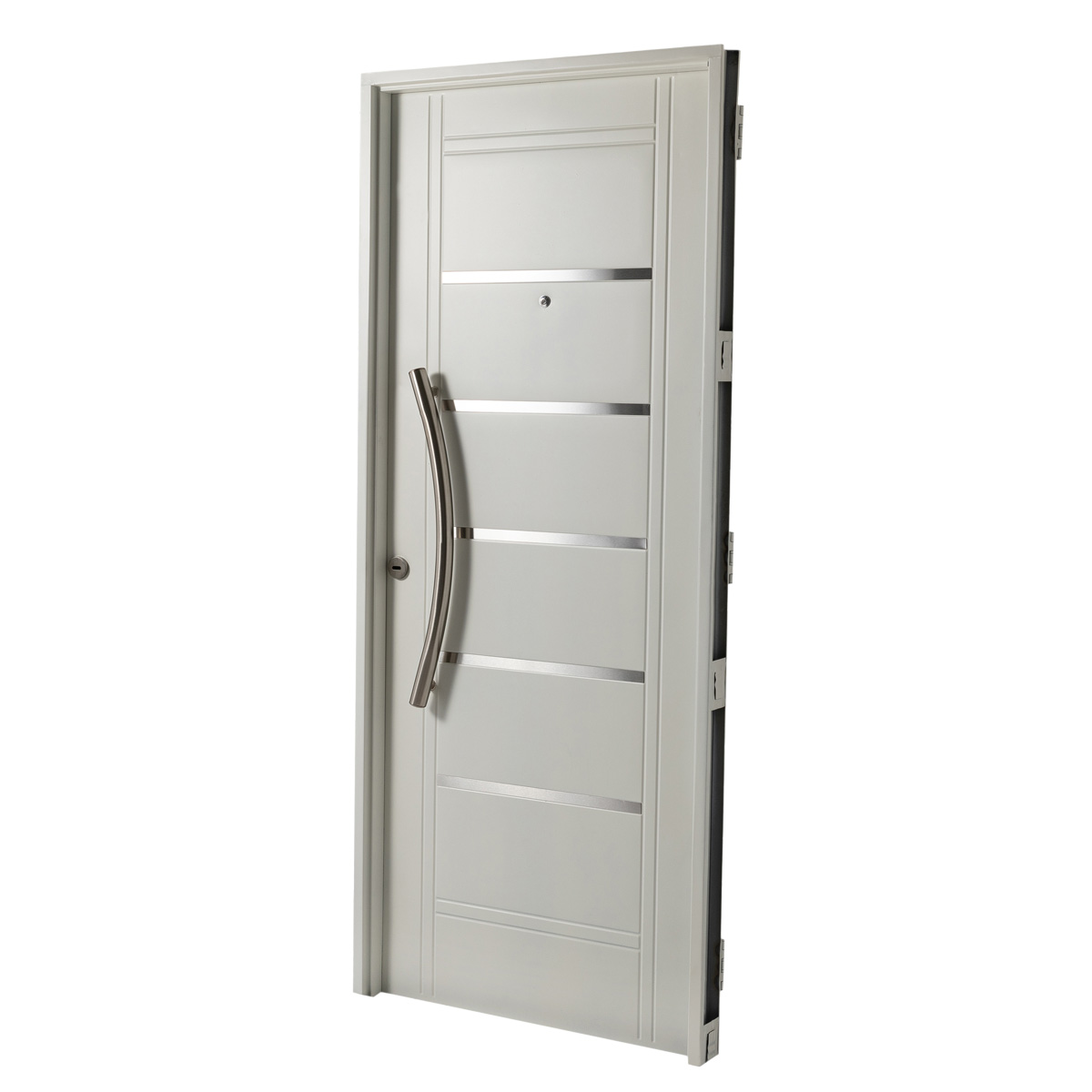 Puerta Inyectada Doble Chapa 80x2 Barral Aluminio Curvo 75cm A