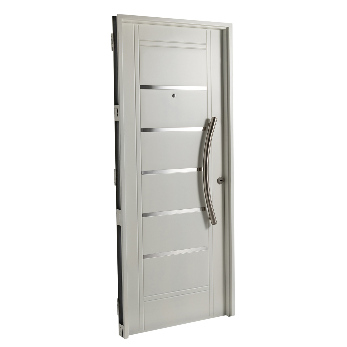 Puerta Inyectada Doble Chapa 80x2 Barral Aluminio Curvo 75cm B