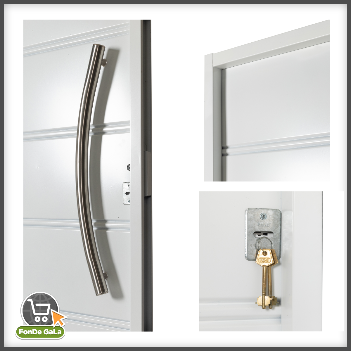 Puerta De Chapa Simple 80x200 Barral Curvo 75 Cm Acero Inoxidable - Imagen 3