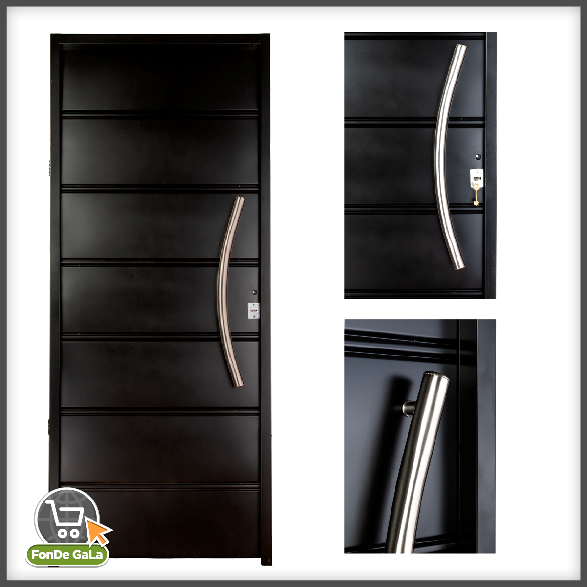 Puerta De Chapa Simple 80x200 Barral Curvo 75 Cm Acero Inoxidable - Imagen 4